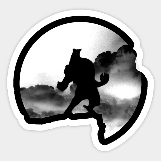 Lycan on the Edge Sticker by ProxishDesigns